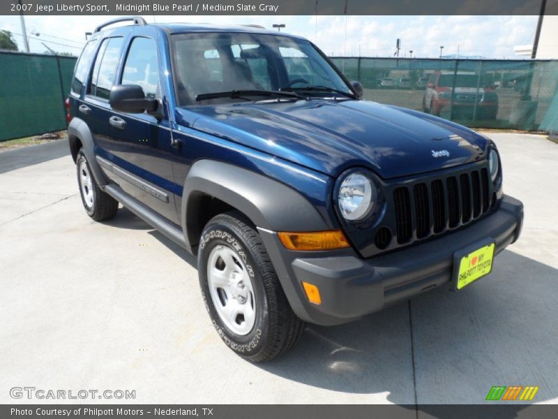 Midnight Blue Pearl / Medium Slate Gray 2007 Jeep Liberty Sport