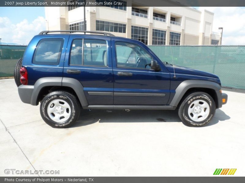 Midnight Blue Pearl / Medium Slate Gray 2007 Jeep Liberty Sport