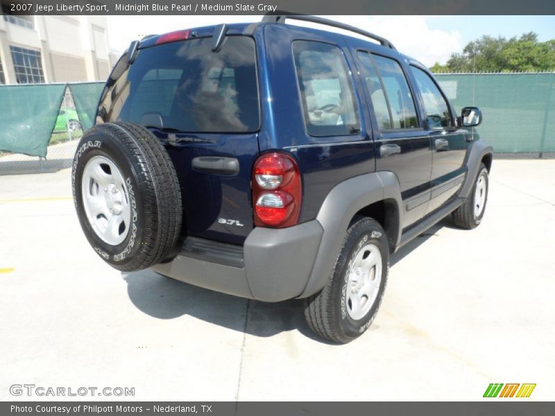 Midnight Blue Pearl / Medium Slate Gray 2007 Jeep Liberty Sport