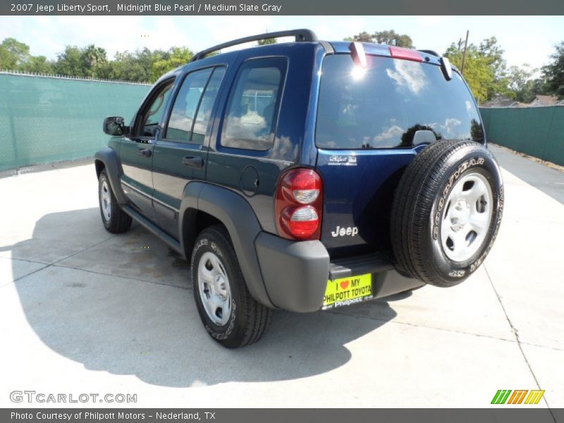 Midnight Blue Pearl / Medium Slate Gray 2007 Jeep Liberty Sport