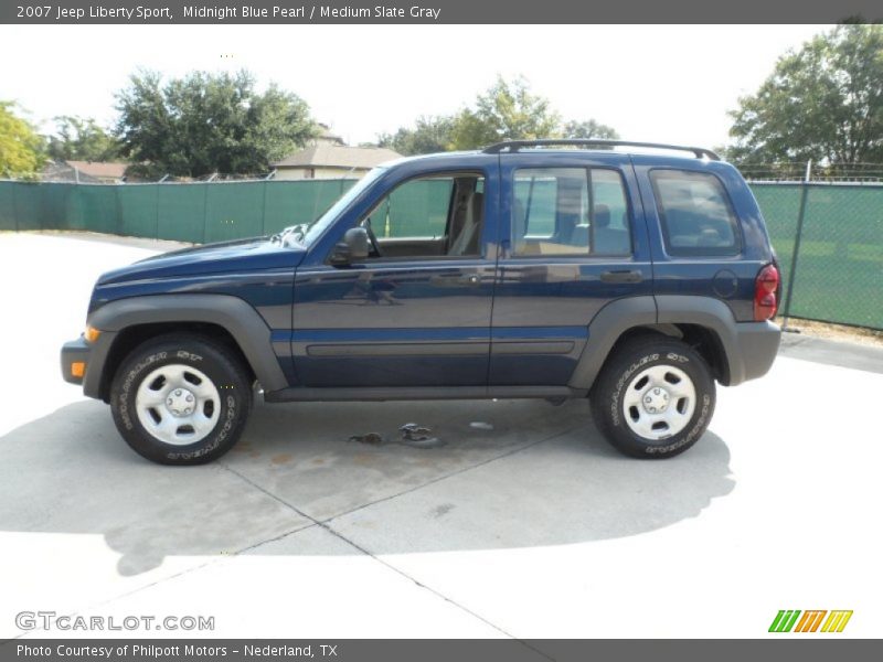 Midnight Blue Pearl / Medium Slate Gray 2007 Jeep Liberty Sport