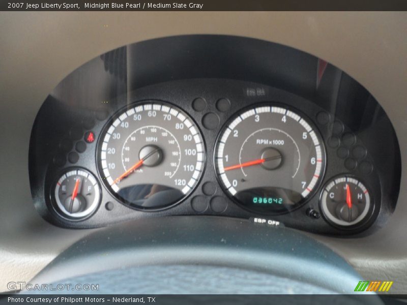 Midnight Blue Pearl / Medium Slate Gray 2007 Jeep Liberty Sport