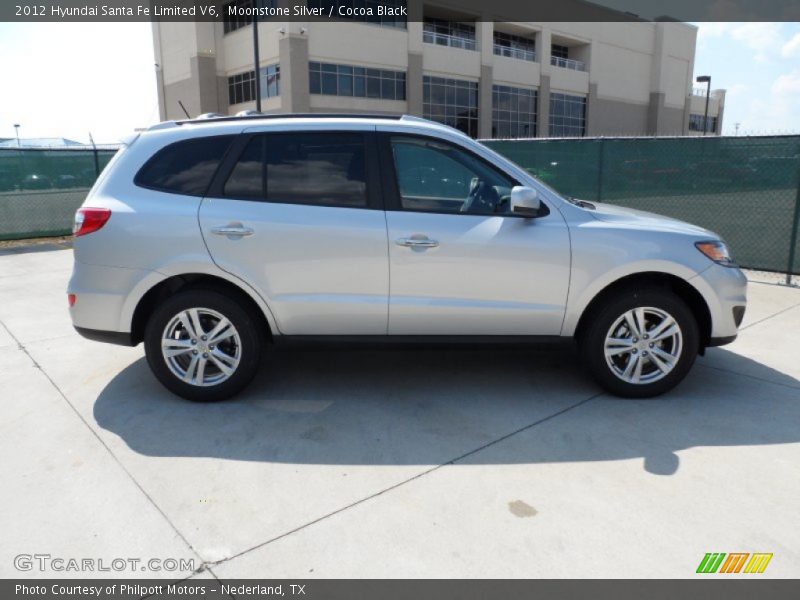 Moonstone Silver / Cocoa Black 2012 Hyundai Santa Fe Limited V6