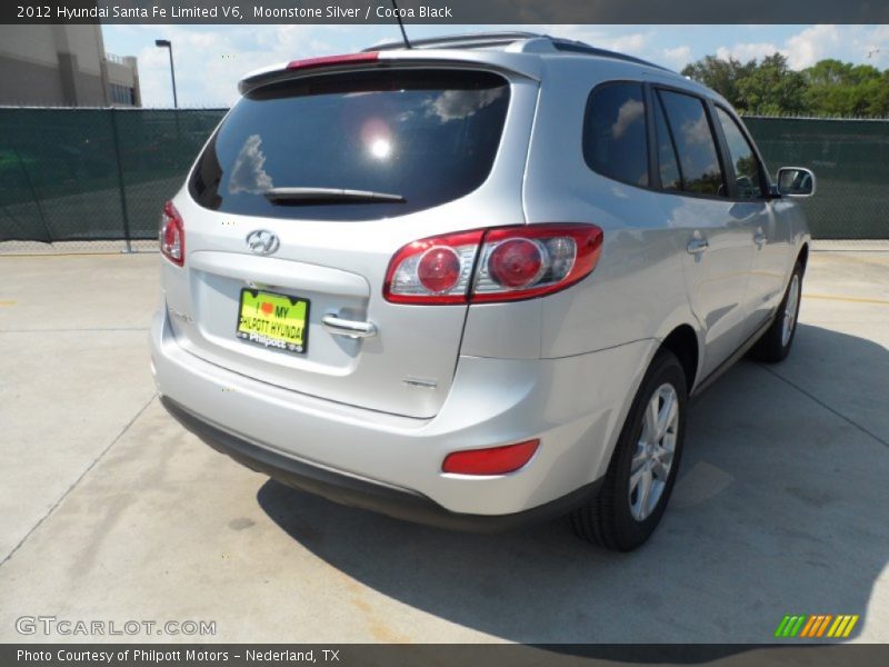 Moonstone Silver / Cocoa Black 2012 Hyundai Santa Fe Limited V6