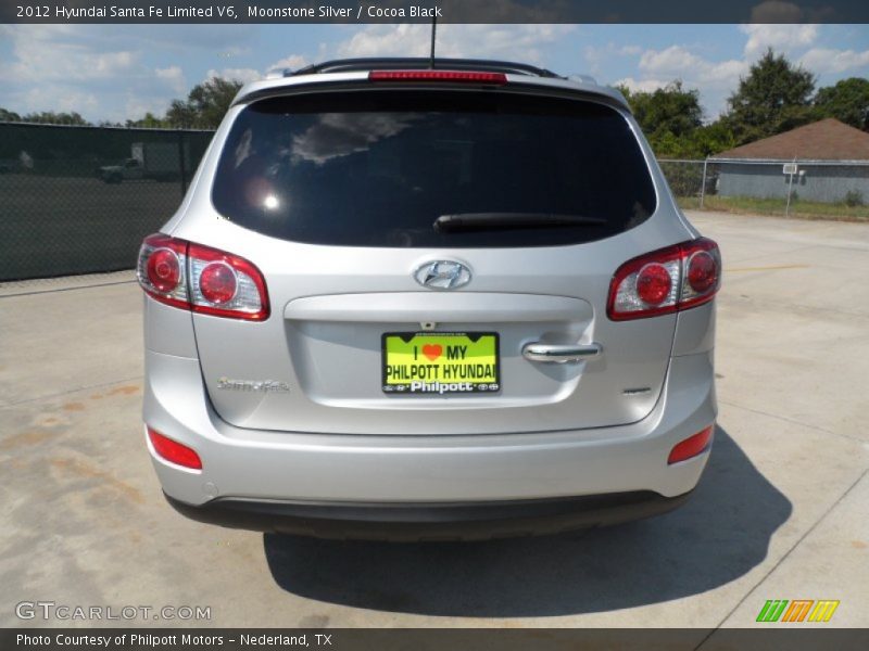Moonstone Silver / Cocoa Black 2012 Hyundai Santa Fe Limited V6