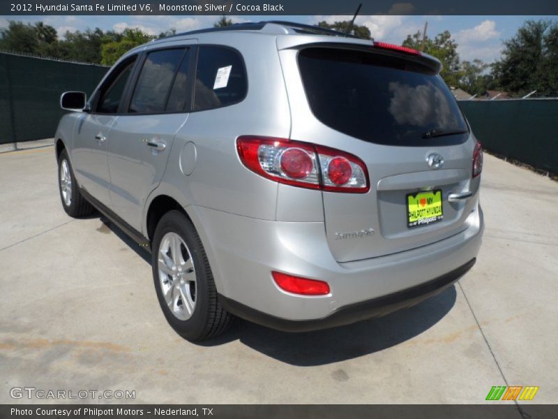 Moonstone Silver / Cocoa Black 2012 Hyundai Santa Fe Limited V6