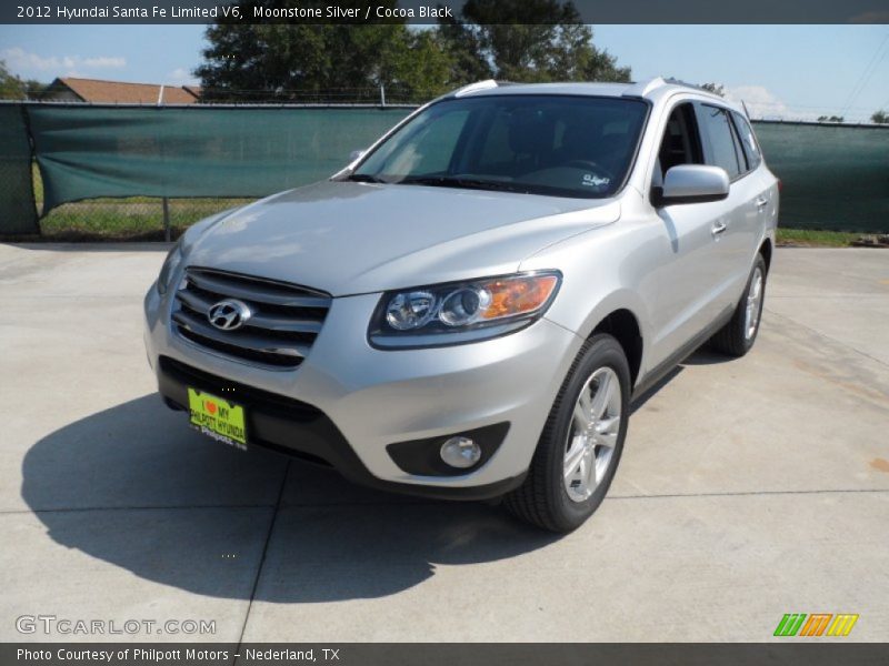 Moonstone Silver / Cocoa Black 2012 Hyundai Santa Fe Limited V6