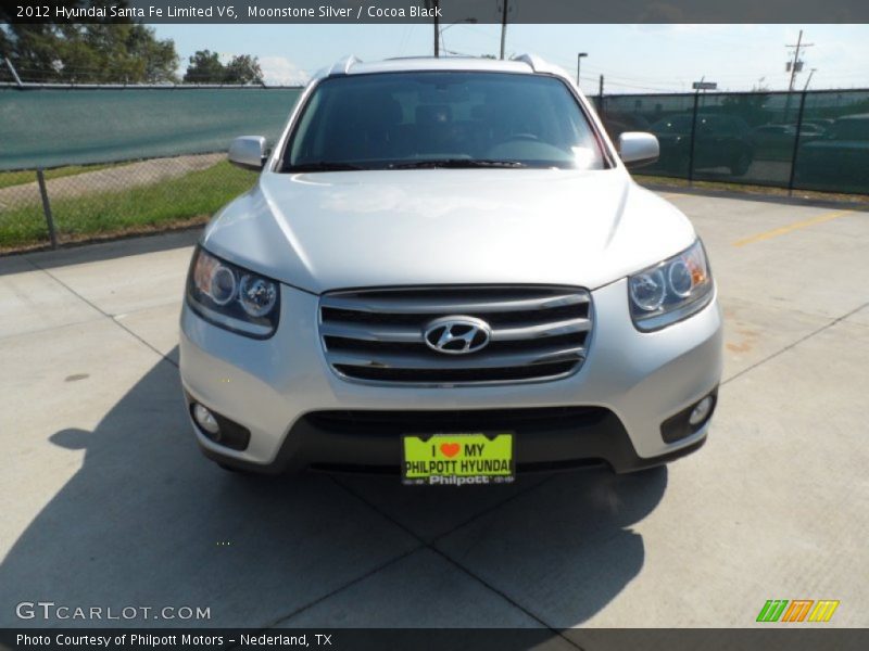 Moonstone Silver / Cocoa Black 2012 Hyundai Santa Fe Limited V6