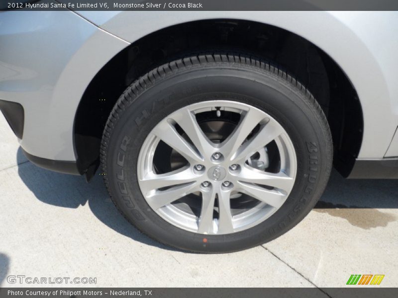 Moonstone Silver / Cocoa Black 2012 Hyundai Santa Fe Limited V6
