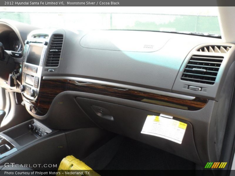 Moonstone Silver / Cocoa Black 2012 Hyundai Santa Fe Limited V6