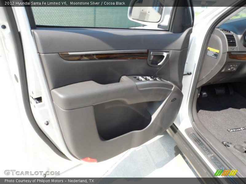 Moonstone Silver / Cocoa Black 2012 Hyundai Santa Fe Limited V6