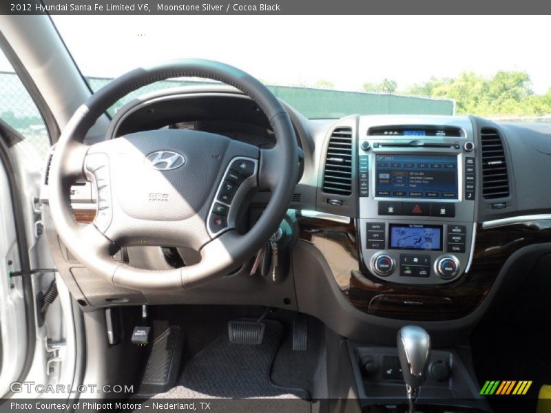Moonstone Silver / Cocoa Black 2012 Hyundai Santa Fe Limited V6