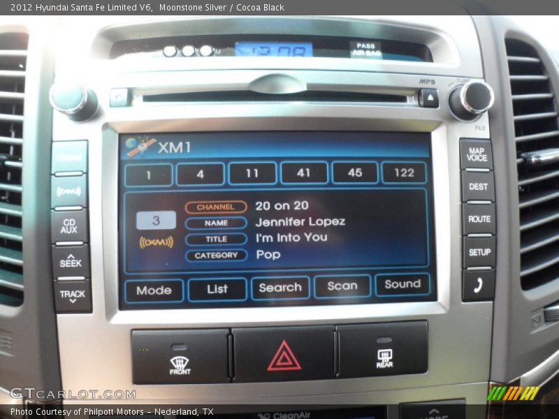 Moonstone Silver / Cocoa Black 2012 Hyundai Santa Fe Limited V6