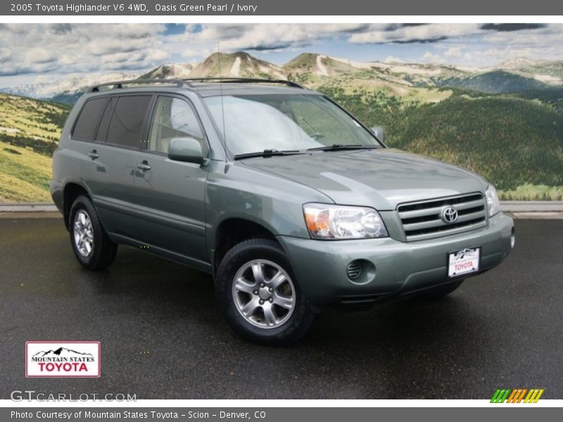 Oasis Green Pearl / Ivory 2005 Toyota Highlander V6 4WD