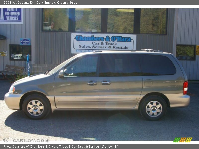 Dark Emerald Green / Beige 2003 Kia Sedona EX