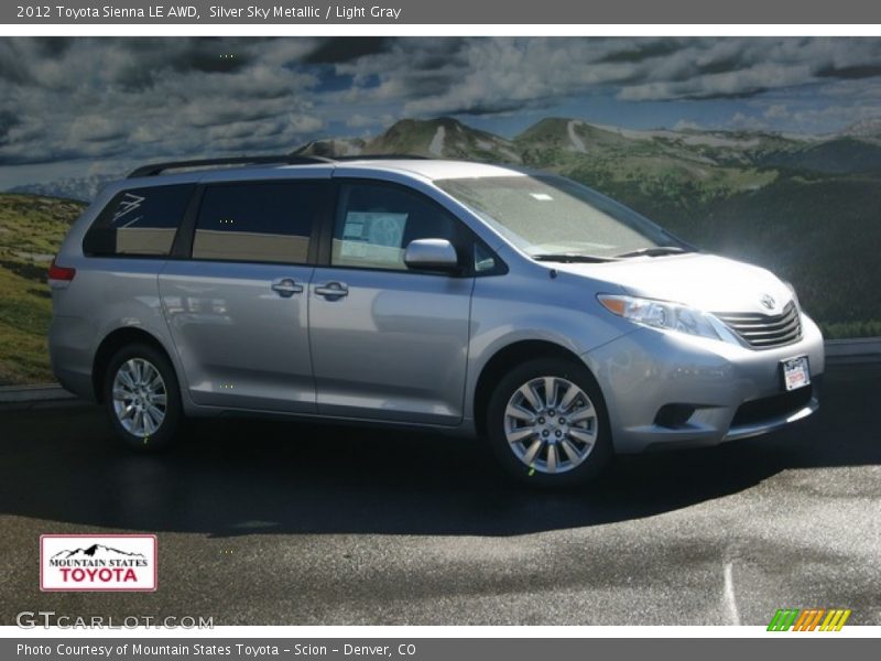 Silver Sky Metallic / Light Gray 2012 Toyota Sienna LE AWD