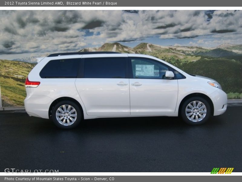 Blizzard White Pearl / Bisque 2012 Toyota Sienna Limited AWD