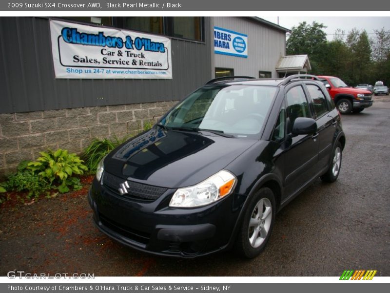 Black Pearl Metallic / Black 2009 Suzuki SX4 Crossover AWD