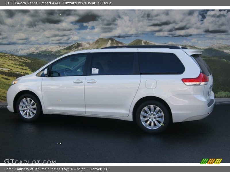 Blizzard White Pearl / Bisque 2012 Toyota Sienna Limited AWD