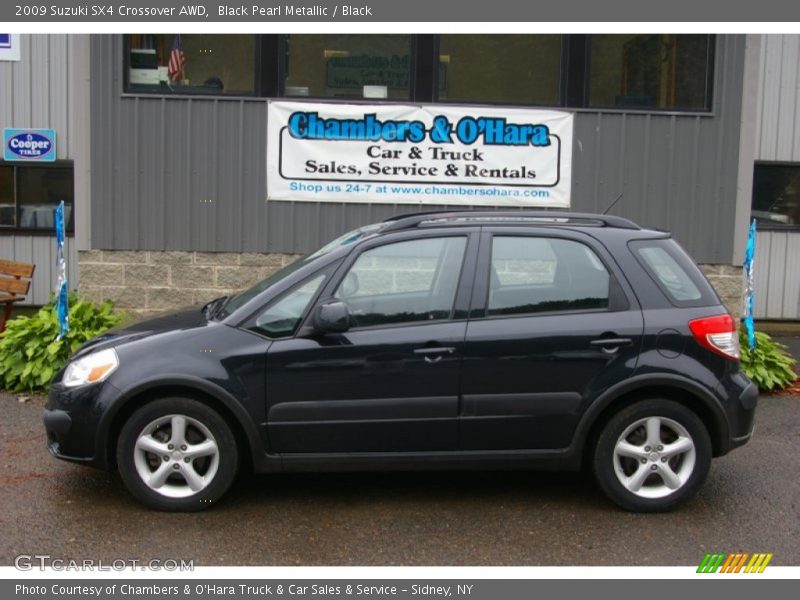 Black Pearl Metallic / Black 2009 Suzuki SX4 Crossover AWD