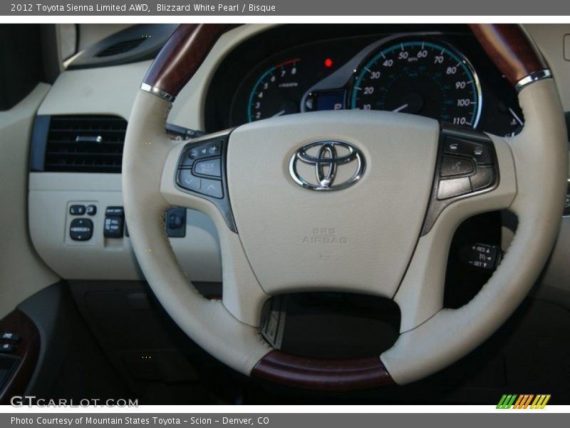 Blizzard White Pearl / Bisque 2012 Toyota Sienna Limited AWD