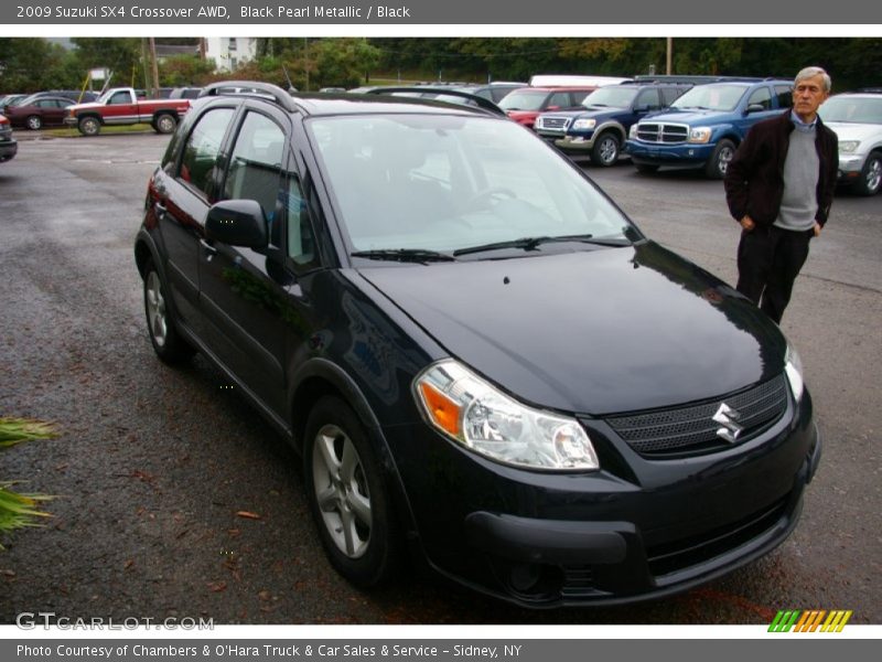 Black Pearl Metallic / Black 2009 Suzuki SX4 Crossover AWD