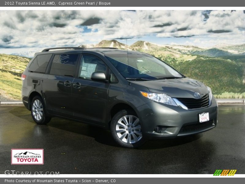 Cypress Green Pearl / Bisque 2012 Toyota Sienna LE AWD