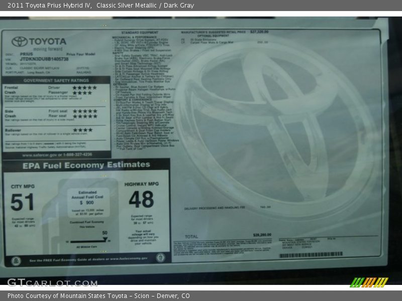 Classic Silver Metallic / Dark Gray 2011 Toyota Prius Hybrid IV