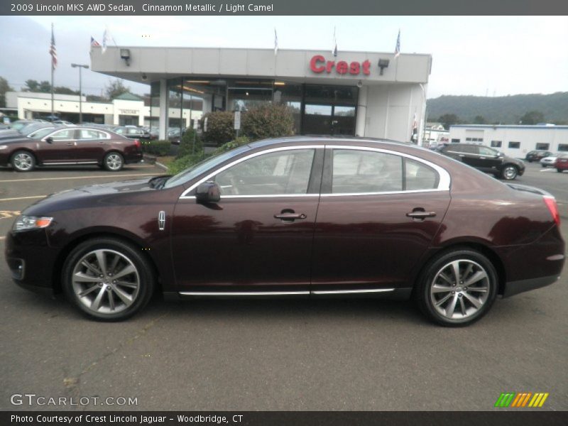 Cinnamon Metallic / Light Camel 2009 Lincoln MKS AWD Sedan