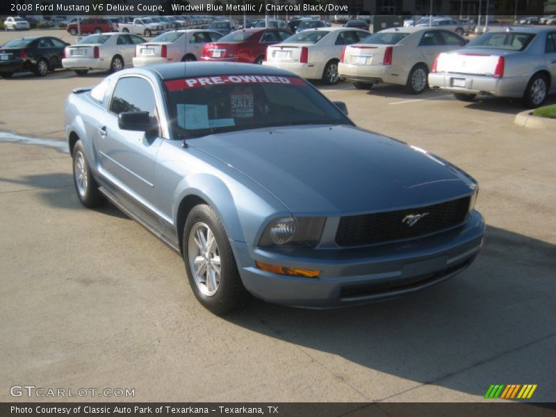 Windveil Blue Metallic / Charcoal Black/Dove 2008 Ford Mustang V6 Deluxe Coupe