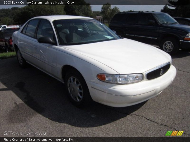 White / Medium Gray 2003 Buick Century Custom