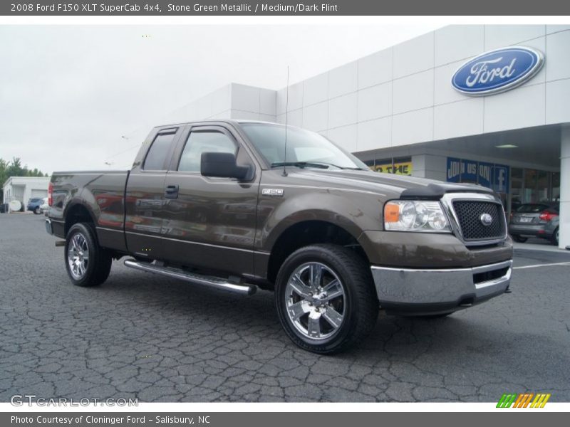 Stone Green Metallic / Medium/Dark Flint 2008 Ford F150 XLT SuperCab 4x4