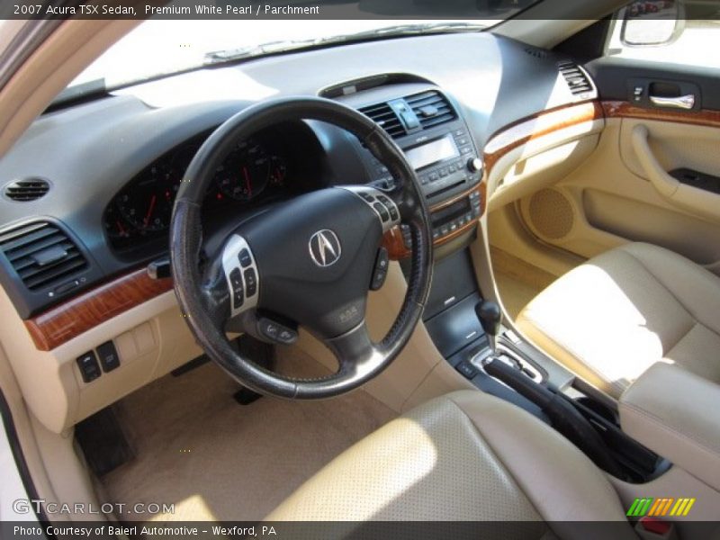 Premium White Pearl / Parchment 2007 Acura TSX Sedan
