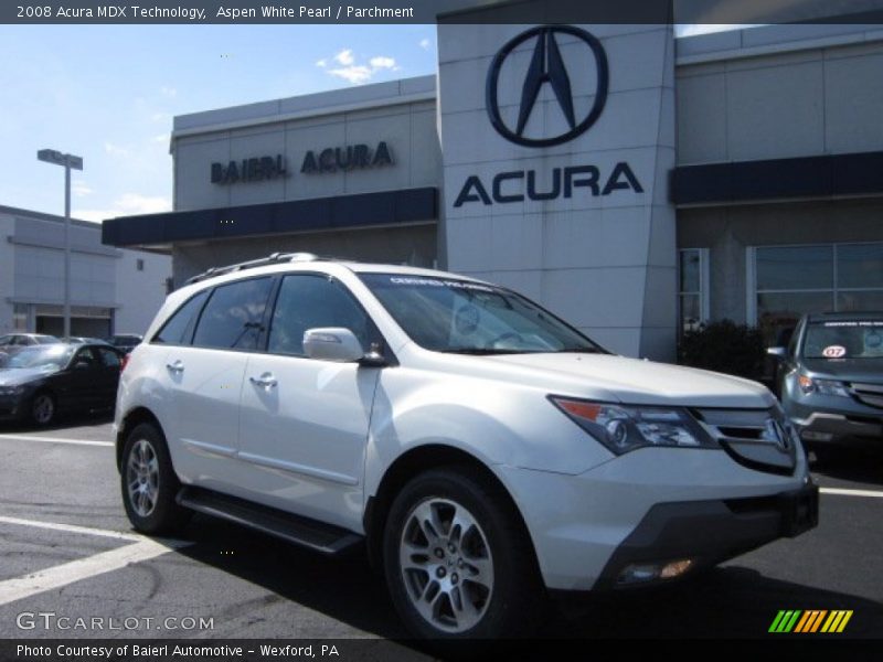 Aspen White Pearl / Parchment 2008 Acura MDX Technology