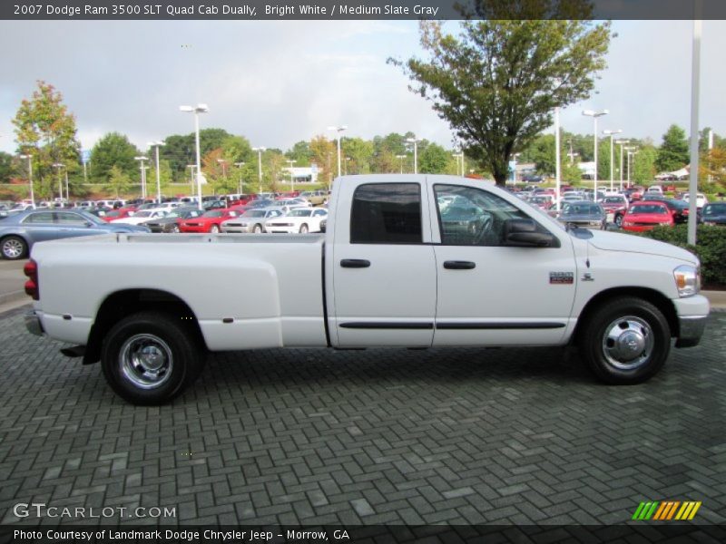 Bright White / Medium Slate Gray 2007 Dodge Ram 3500 SLT Quad Cab Dually