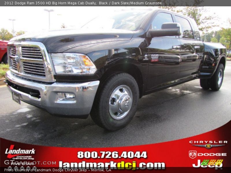 Black / Dark Slate/Medium Graystone 2012 Dodge Ram 3500 HD Big Horn Mega Cab Dually