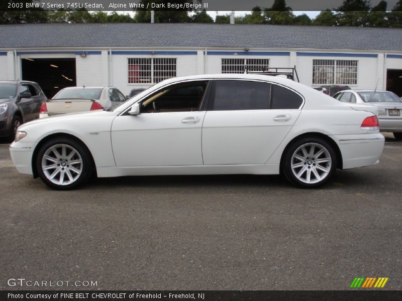 Alpine White / Dark Beige/Beige III 2003 BMW 7 Series 745Li Sedan