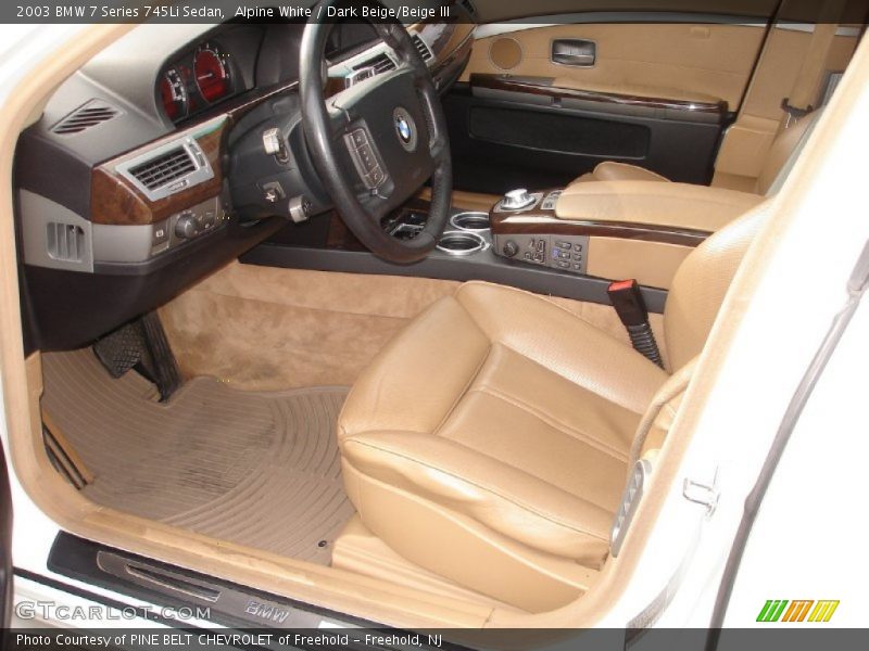 Alpine White / Dark Beige/Beige III 2003 BMW 7 Series 745Li Sedan