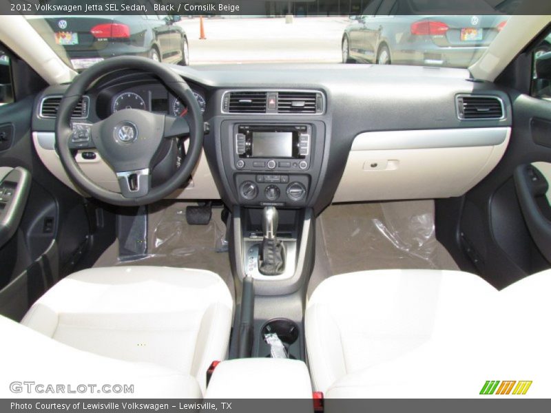Black / Cornsilk Beige 2012 Volkswagen Jetta SEL Sedan