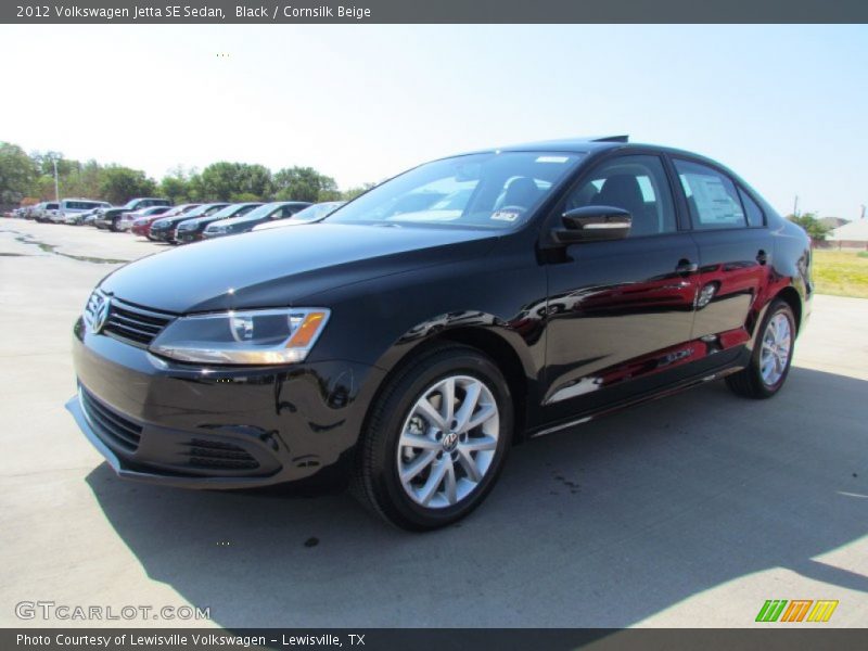 Black / Cornsilk Beige 2012 Volkswagen Jetta SE Sedan