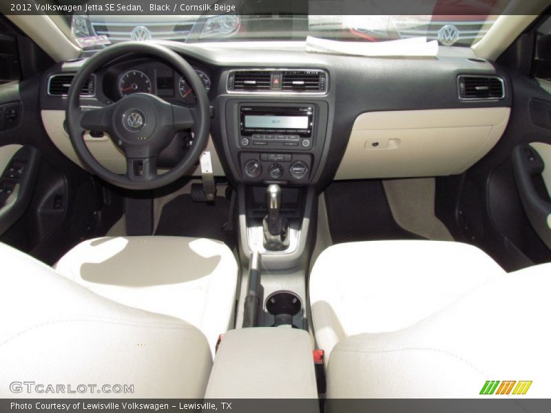 Black / Cornsilk Beige 2012 Volkswagen Jetta SE Sedan
