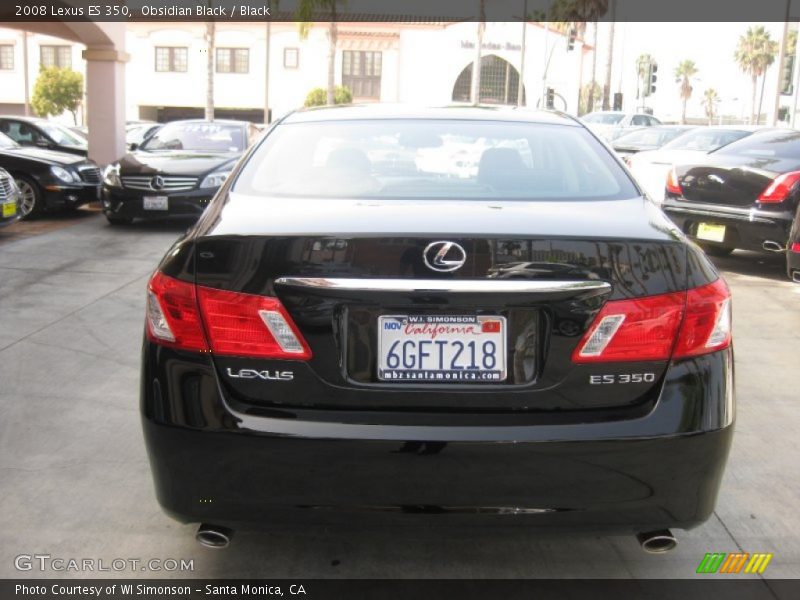Obsidian Black / Black 2008 Lexus ES 350