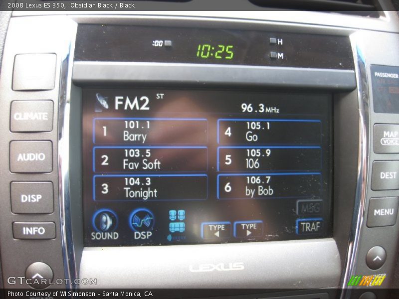 Obsidian Black / Black 2008 Lexus ES 350