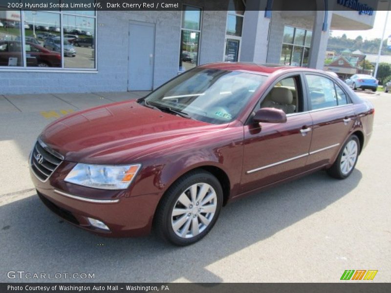 Dark Cherry Red / Camel 2009 Hyundai Sonata Limited V6