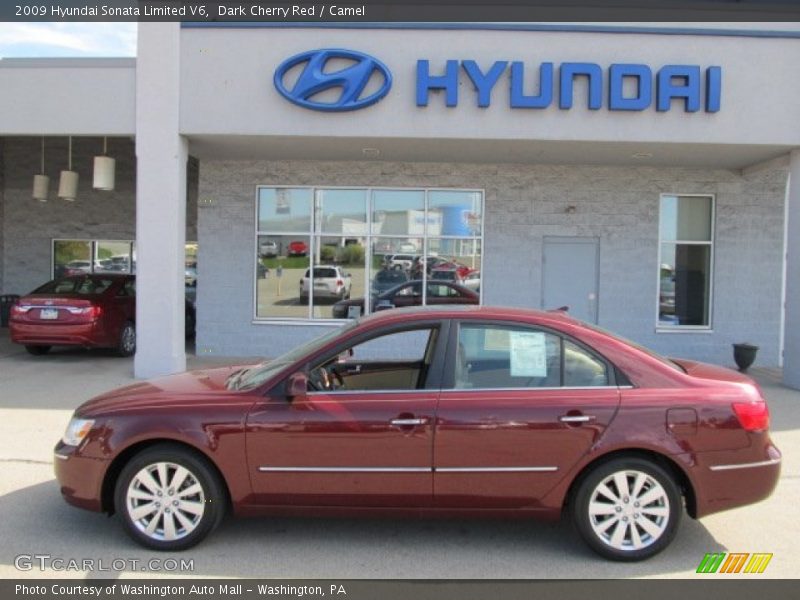 Dark Cherry Red / Camel 2009 Hyundai Sonata Limited V6