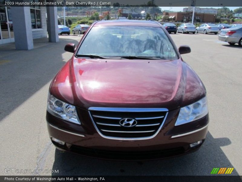 Dark Cherry Red / Camel 2009 Hyundai Sonata Limited V6