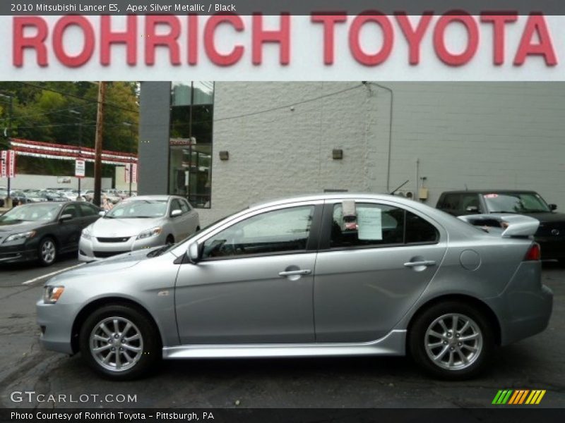 Apex Silver Metallic / Black 2010 Mitsubishi Lancer ES