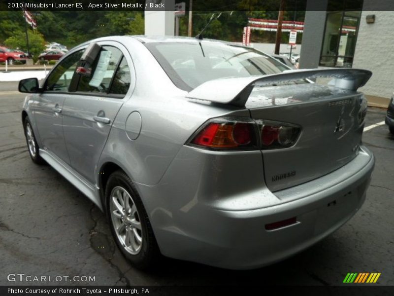 Apex Silver Metallic / Black 2010 Mitsubishi Lancer ES