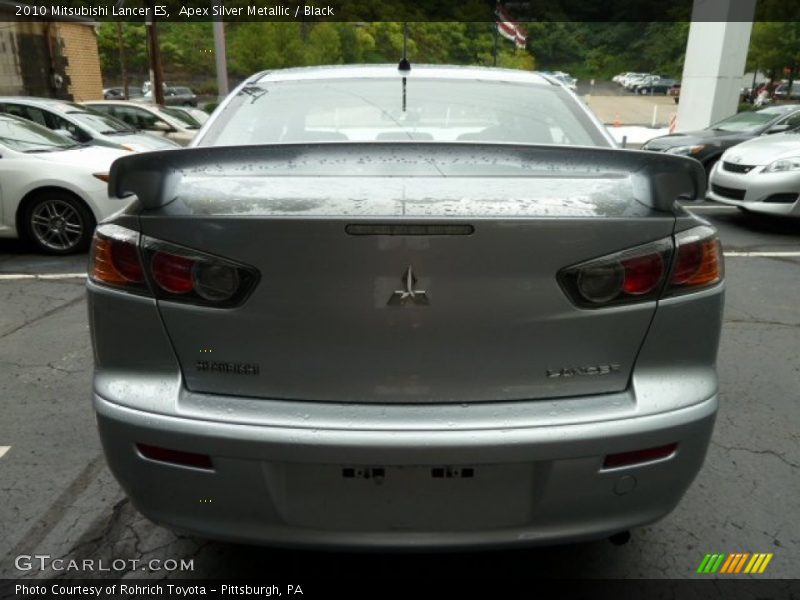 Apex Silver Metallic / Black 2010 Mitsubishi Lancer ES