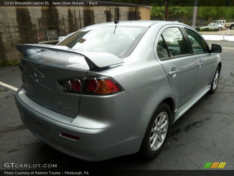 Apex Silver Metallic / Black 2010 Mitsubishi Lancer ES
